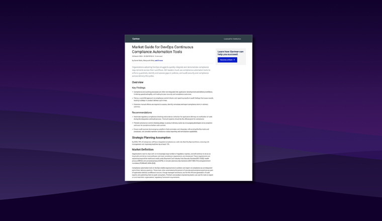 2024 Gartner Market Guide for DevOps Continuous Compliance Automation Tools - Analyst Report - Resource Library-1